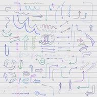doodle arrow on lined sheet