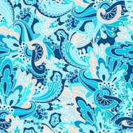 Hand-drawn doodle waves floral pattern abstract leaves and flowers N5