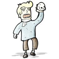 cartoon actor with skull