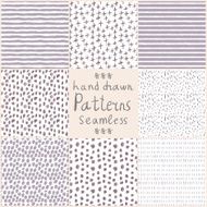 Stock Vector hand drawn seamless patterns N2