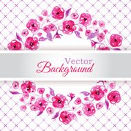 Floral watercolor wreath with pink flowers