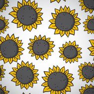 hand drawn sunflower pattern N2