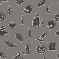 Vector Seamless Halloween Pattern N27