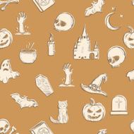 Vector Seamless Halloween Pattern N28