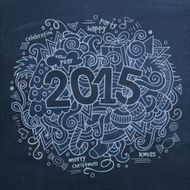 2015 year hand lettering and doodles elements background N4