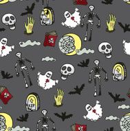 Halloween seamless pattern Death cemetery