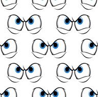 Seamless pattern of cross angry eyes