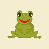 Smiling frog cartoon character