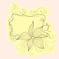 Frame with flower and leaves hand draw