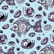 Fishes Seamless pattern N10