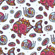 Fishes Seamless pattern N11
