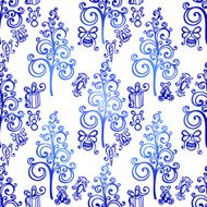 Vector Seamless Ornate Winter Pattern N4