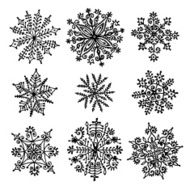 Hand drawn snowflakes N2