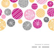 Vector abstract textured bubbles horizontal frame seamless pattern background