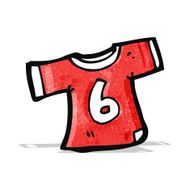 cartoon sports shirt with number six