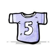 cartoon sports shirt with number five N2