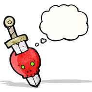 sword in skull cartoon N4