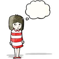 cartoon girl with thought bubble N43