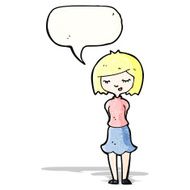 pretty blond girl with speech bubble N4