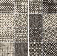 Basic Doodle Seamless Pattern Set No 8 in black and white