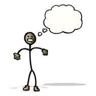 Cartoon Stick Man With Thought Bubble N7