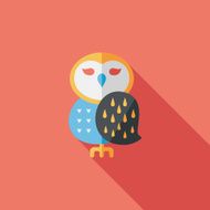 halloween owl flat icon with long shadow eps10 N18