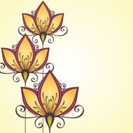 Colored Floral Background Hand Drawn Texture with Flowers N20