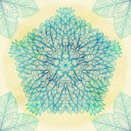 Hand drawn blue ornament N5