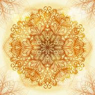 Hand drawn circular beige ornament N21