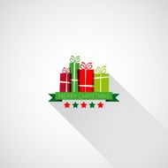 Merry Christmas and happy New Year retro stylized card N3