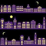 set of night city landscapes N2