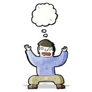 cartoon man with thought bubble squatting N2