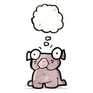 cartoon confused little dog