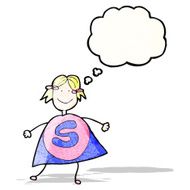 child&#039;s drawing of a superhero girl N10