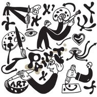 artists paint - cartoons set