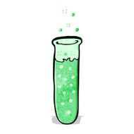 cartoon bubbling green chemicals in test tube