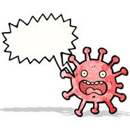 cartoon germ with speech bubble N32