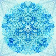 Hand drawn blue ornament N6