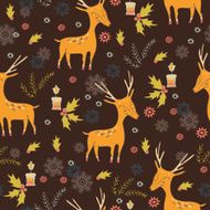 Christmas reindeer seamless pattern