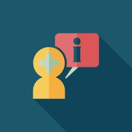 medical speech flat icon with long shadow N15