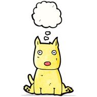 cartoon little dog with thought bubble N50