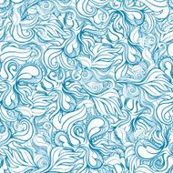 seamless abstract blue leaves