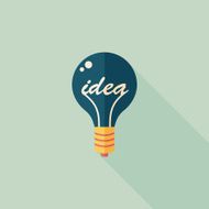 Light bulb flat icon with long shadow eps10 N64