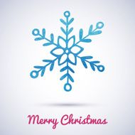 Greeting card with a watercolor snowflake