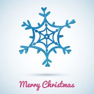 Greeting card with a watercolor snowflake N3