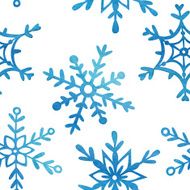 Seamless watercolor pattern with snowflakes N2