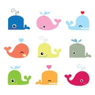Cute Whale Characters
