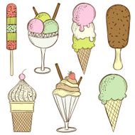 Colourful ice-cream set
