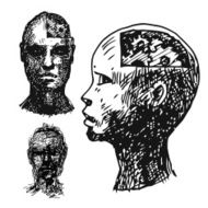 Cartoon sketch drawing head illustration N3