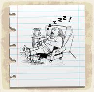 Cartoon couch potato illustration N2